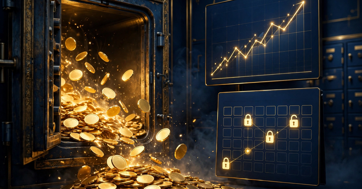 Vested token unlock profit calculation illustration