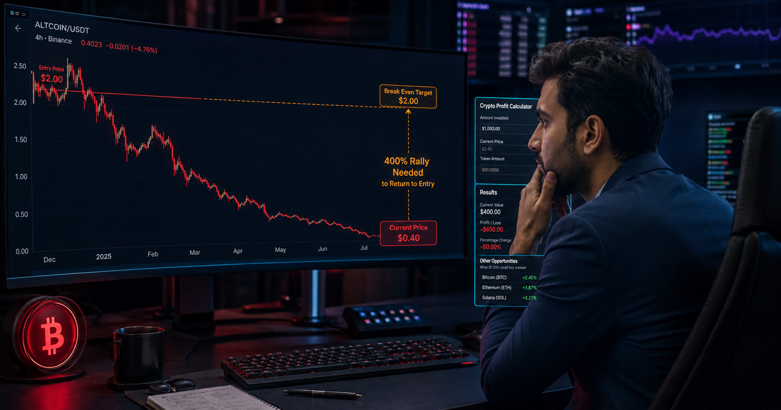 The Sunk Cost Trap: Holding Losing Altcoins Hoping to “Break Even”
