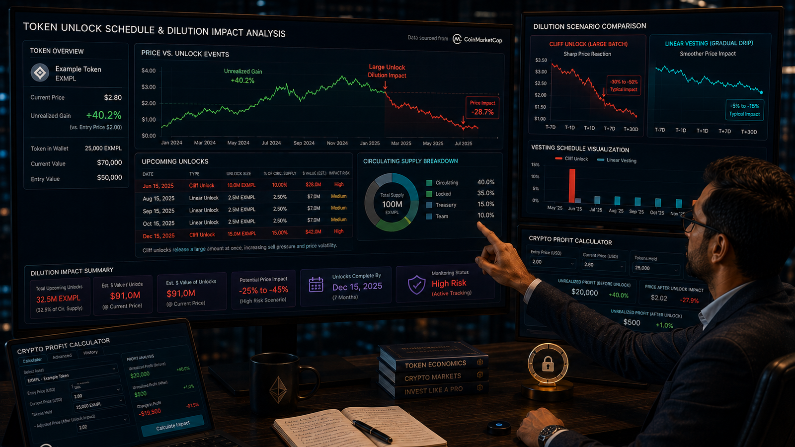 Token Unlock Schedules: How Dilution Eats Into Your Unrealized Profit